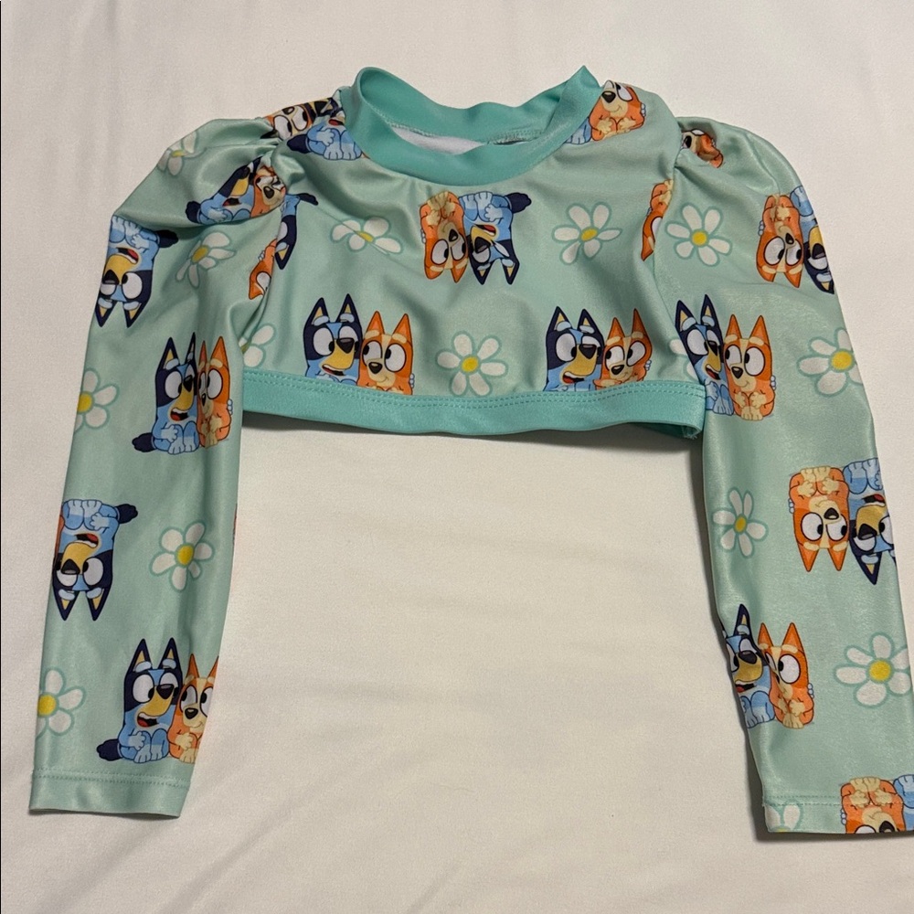 Girls Swim Rash Guard with Bluey Print
